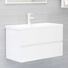 Badkamermeubelset met gootsteenkast van bewerkt hout voor extra opbergruimte - Hoogglans wit / 80 x 38.5 x 45 cm
