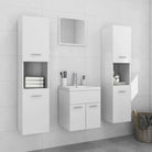 Badkamermeubelset met hoge kast en strak ontwerp past perfect - Hoogglans wit / 41 x 38.5 x 46 cm - Badkamermeubelsets