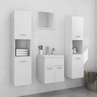 Badkamermeubelset met hoge kast en strak ontwerp past perfect - Wit / 41 x 38.5 x 46 cm - Badkamermeubelsets