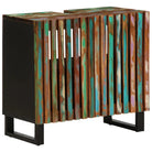 Badkamermeubelset met massief mangohout voor een elegante retro stijl - Multikleur / Massief acaciahout