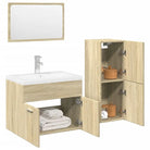 Badkamermeubelset van bewerkt hout voor een stijlvolle uitstraling - Sonoma eiken / 60 x 38.5 x 46 cm + 30 x 30 x 80 cm
