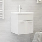 Badsmeubelset met gootsteenkast van bewerkt hout voor extra opbergruimte - Hoogglans wit / 41 x 38.5 x 46 cm