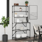 Bakkerijrek met bewerkt hout en verstelbare poten voor keukenbenodigdheden - Grijs sonoma / 1 - Houders & rekken
