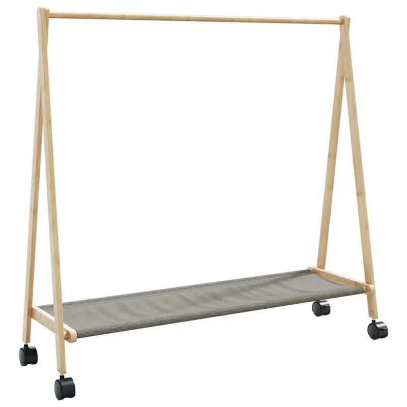 Bamboe Kledingrek voor Natuurlijke Ruimteorganisatie - 1 / met wielen / Stof - Kledingrekken & kastinrichting
