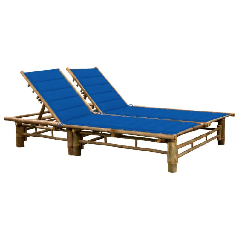 Bamboe ligstoel voor twee personen voor tuin en ontspanning - koningsblauw / 1 - Ligstoelen