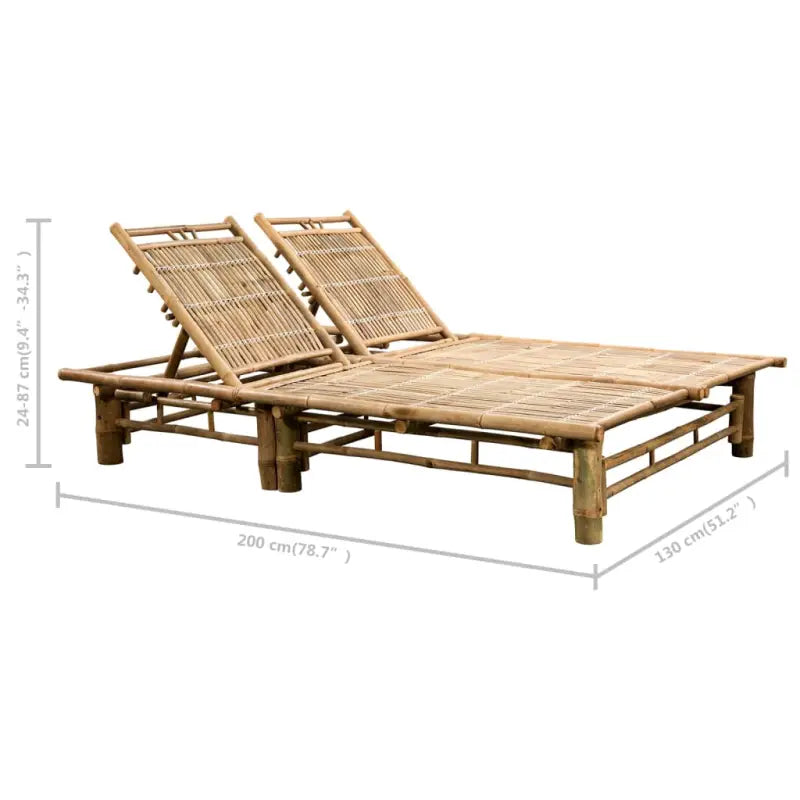 Bamboe ligstoel voor twee personen voor tuin en ontspanning - Ligstoelen