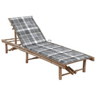 Bamboe loungeset voor ontspannen tuinmomenten - Grijs ruitpatroon / 1 - Ligstoelen