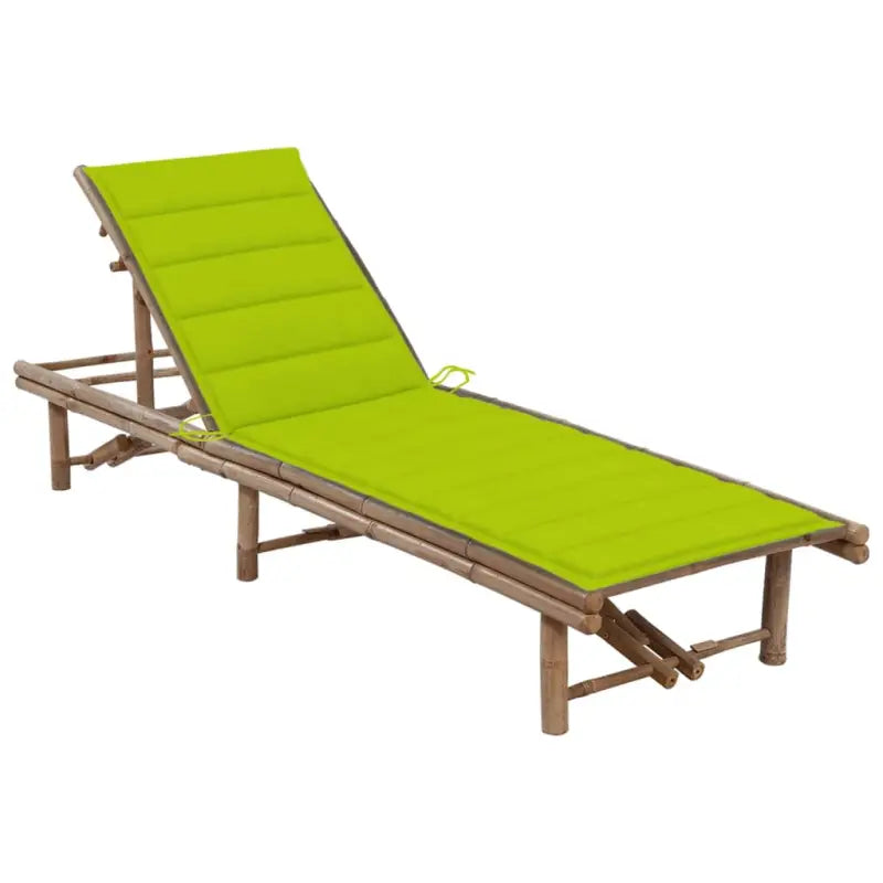 Bamboe loungeset voor ontspannen tuinmomenten - Heldergroen / 1 - Ligstoelen