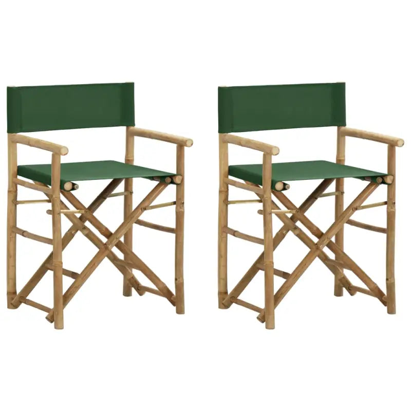 Bamboe Regisseursstoel voor Tuin en Terras - Groen / 2 - Tuinstoelen