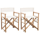 Bamboe Regisseursstoel voor Tuin en Terras - Wit / 2 - Tuinstoelen