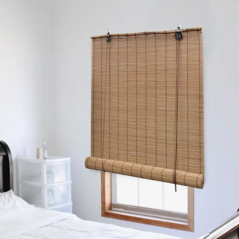 Bamboe rolgordijn voor jonge kinderen met privacy en lichtinloop - Bruin / 140 x 220 cm - Jaloezieën & rolgordijnen