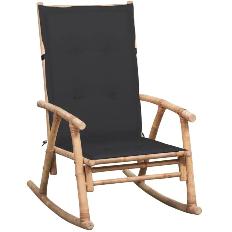 Bamboe schommelstoel voor tuin of terras met elastische band en sets touwtjes - Antraciet / 120 x 50 x 4 cm / 1