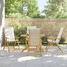 Bamboe tuinstoelen met comfortabele zitervaring en wasbare hoes - Wit / 4 - Tuinstoelen