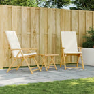 Bamboe tuinstoelen met comfortabele zitervaring en wasbare hoes - Wit / 2 - Tuinstoelen