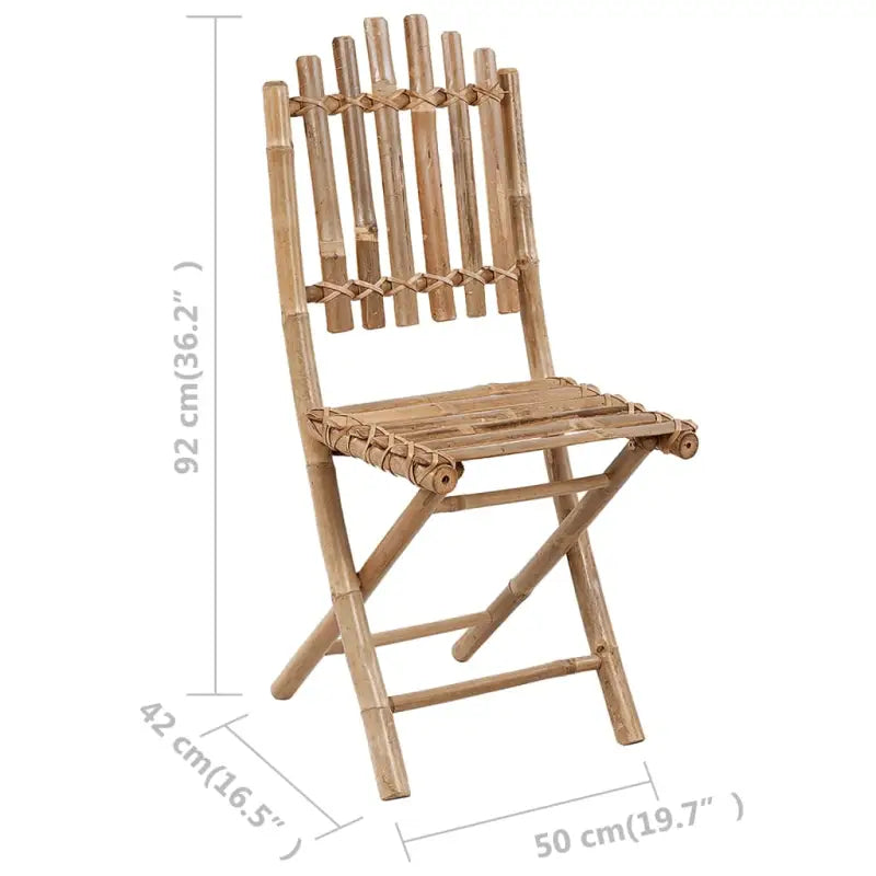 Bamboe tuinstoelen set met touwtjes voor buiten eten - Tuinstoelen