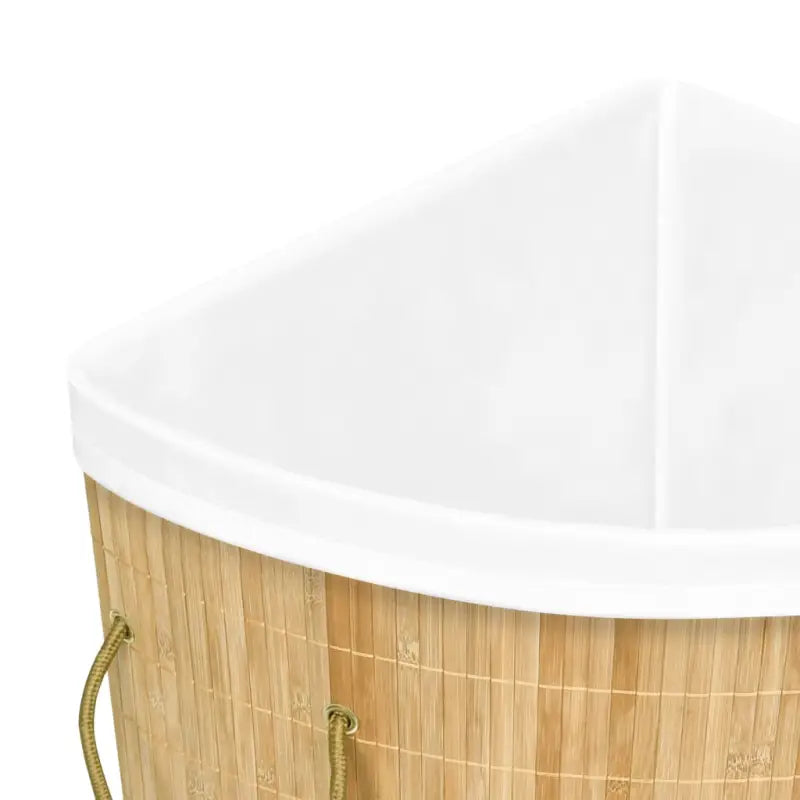 Bamboe wasmand met grote inhoud en geweven stof voor elk interieur - Lichtbruin / 1 - Wasmanden