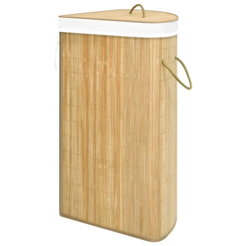 Bamboe wasmand met grote inhoud en geweven stof voor elk interieur - Lichtbruin / 1 - Wasmanden