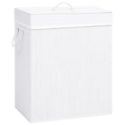 Bamboe wasmand met grote inhoud en geweven stof voor elk interieur - Wit / 52 x 32 x 62.5 cm / 1 - Wasmanden