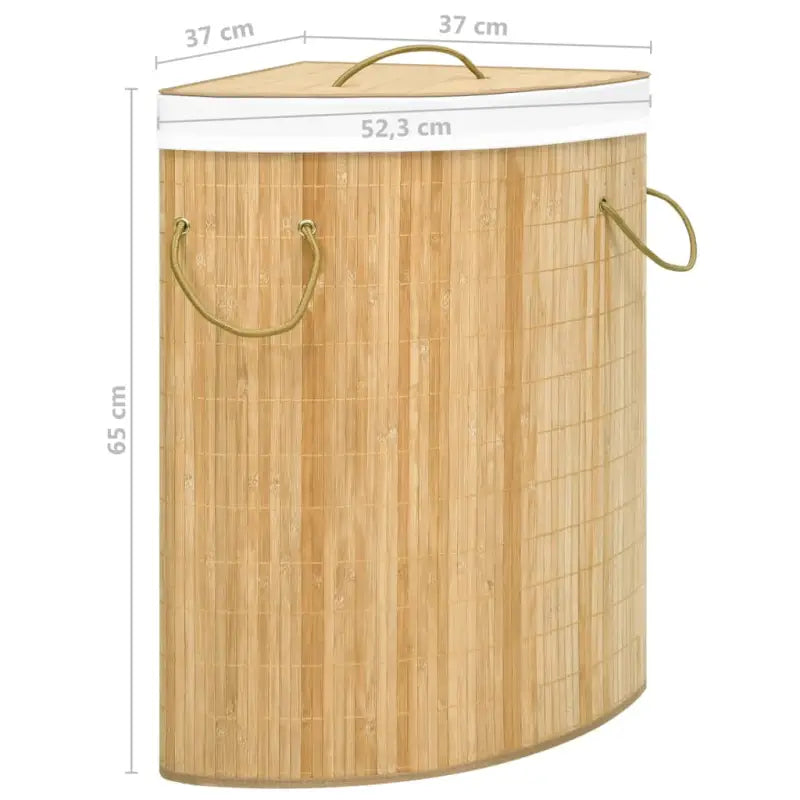 Bamboe wasmand met grote inhoud en geweven stof voor elk interieur - Lichtbruin / 1 - Wasmanden