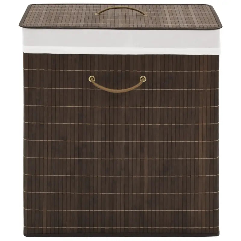 Bamboe wasmand met grote inhoud en geweven stof voor je huishouden - Donkerbruin / 40 x 30 x 60 cm / 1 - Wasmanden