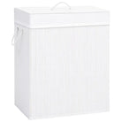 Bamboe wasmand met grote inhoud en geweven stof voor je huishouden - Wit / 43.5 x 33.5 x 65.5 cm / 1 - Wasmanden
