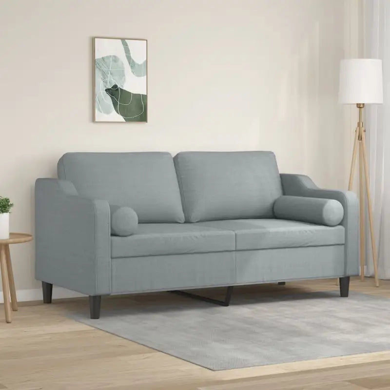 Banken 2-zits met modern design en comfortabele materiaal vulling - Lichtgrijs / 140 cm - Banken