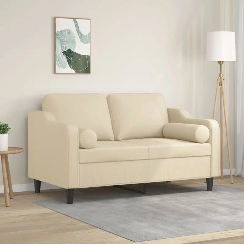 Banken 2-zits met modern design en comfortabele materiaal vulling - Crème / 120 cm - Banken