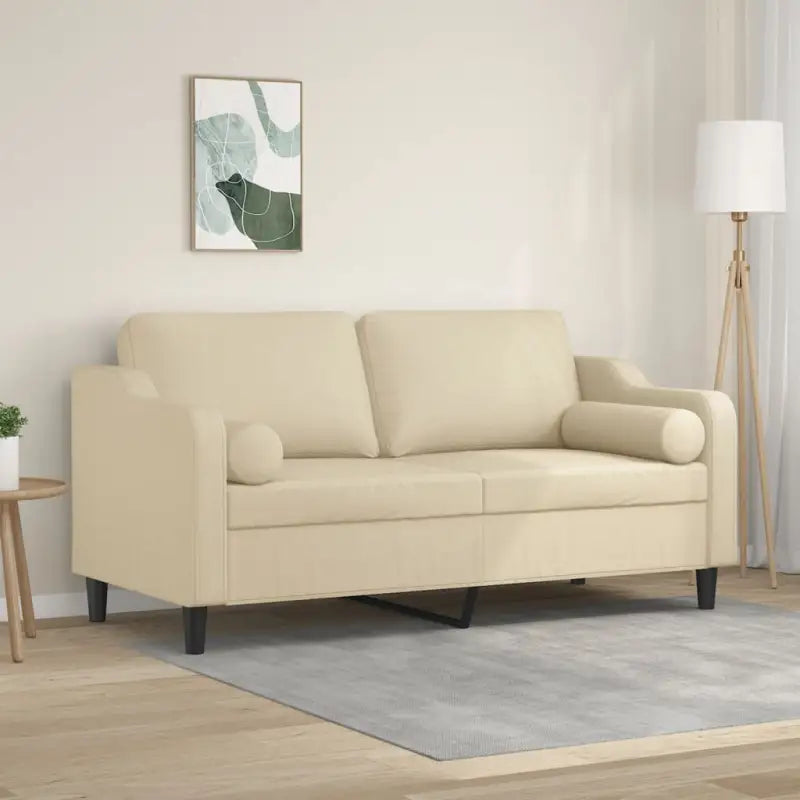 Banken 2-zits met modern design en comfortabele materiaal vulling - Crème / 140 cm - Banken