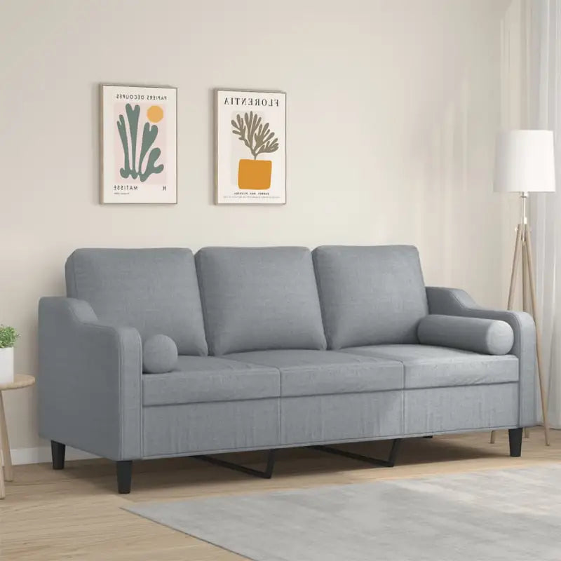 Banken 2-zits met modern design en comfortabele materiaal vulling - Lichtgrijs / 180 cm - Banken