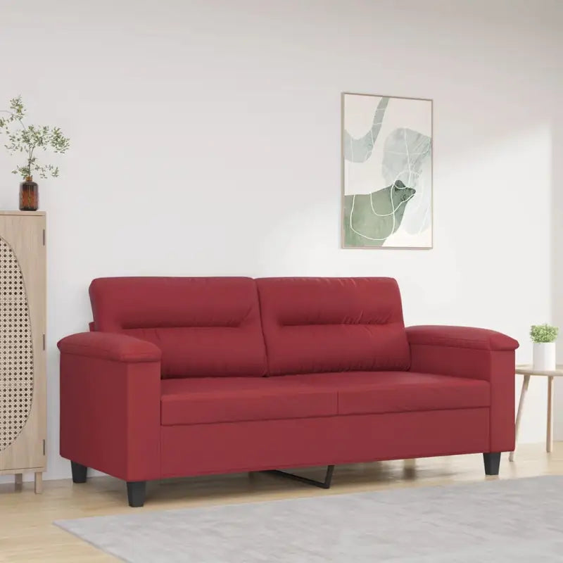 Banken 2-zitsbank in hoogwaardig kunstleer voor gezelligheid en ontspanning - Wijnrood / 140 cm - Banken