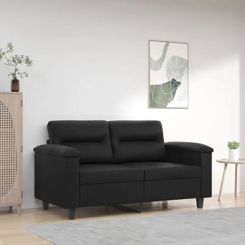 Banken 2-zitsbank in hoogwaardig kunstleer voor gezelligheid en ontspanning - Zwart / 120 cm - Banken