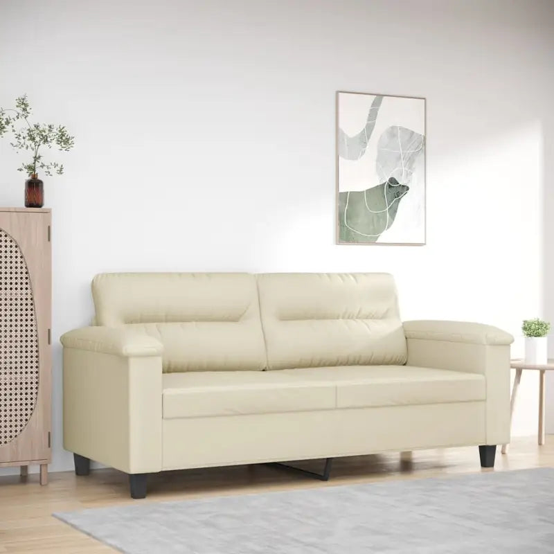 Banken 2-zitsbank in hoogwaardig kunstleer voor gezelligheid en ontspanning - Crème / 140 cm - Banken