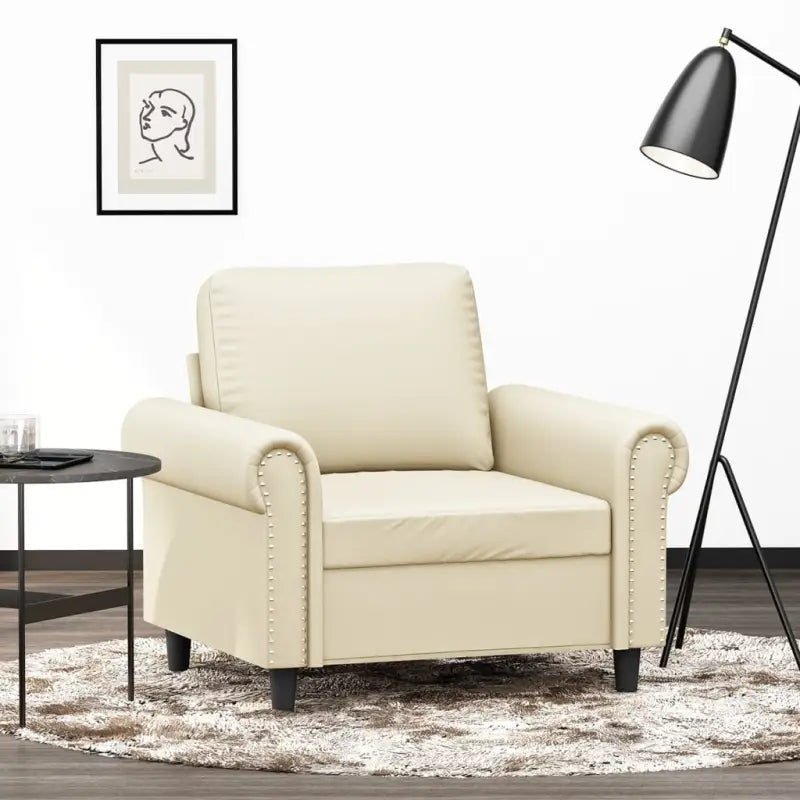 Banken 2-zitsbank in kunstleer voor gezellige zitervaringen - Crème / 60 cm - Banken