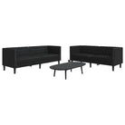 Banken Chesterfield-stijl met comfortabele afmetingen en stijlvolle uitstraling - Zwart / 2-zits + 3-zits - Banken