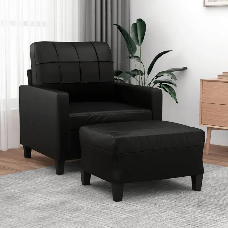 Banken fauteuil in duurzaam kunstleer voor gezellige momenten - Zwart - Banken