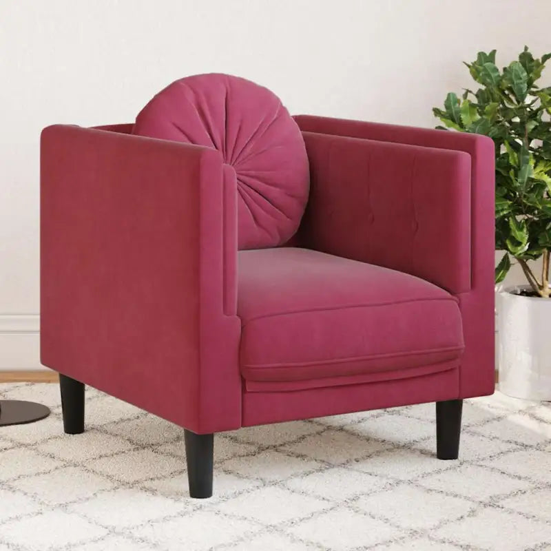 Banken fauteuil in kunstsuède voor ontspannen en gezellig comfort - Wijnrood / Bank - Banken