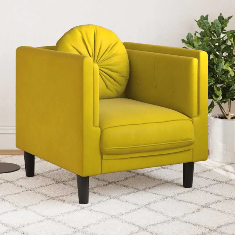 Banken fauteuil in kunstsuède voor ontspannen en gezellig comfort - Geel / Bank - Banken