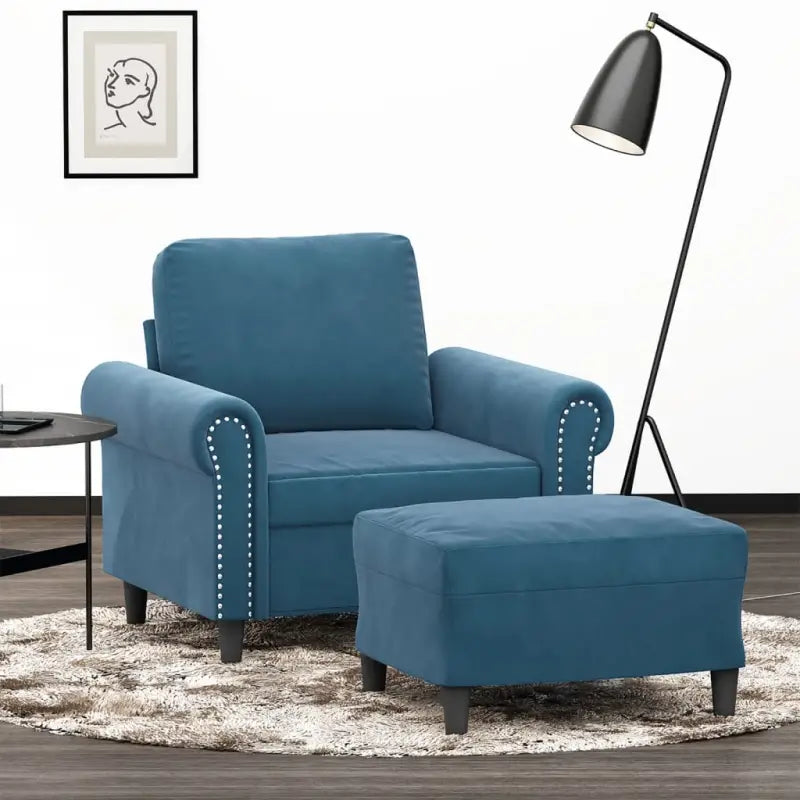 Banken fauteuil met duurzaam fluweel voor gezellig en comfortabel zitten - Blauw - Banken