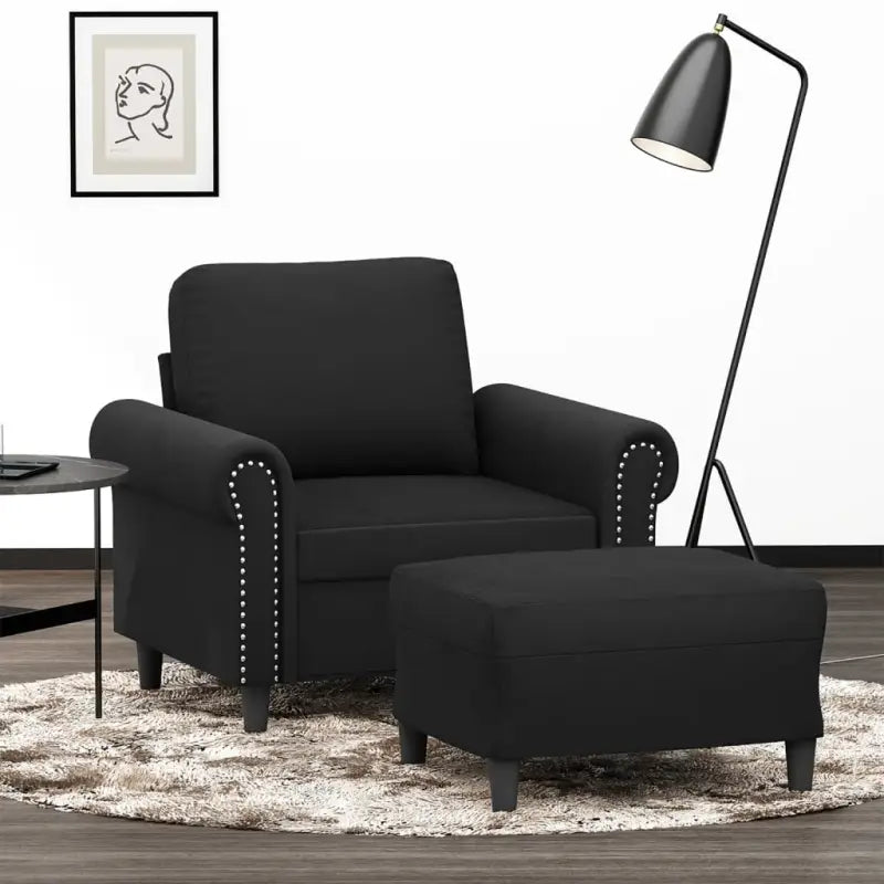 Banken fauteuil met duurzaam fluweel voor gezellig en comfortabel zitten - Zwart - Banken