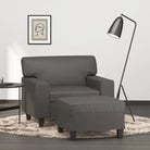 Banken fauteuil met kunstleer voor gezellige ontspanning - Grijs - Banken