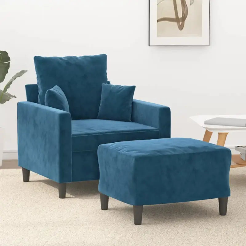 Banken fauteuil van duurzaam fluweel voor gezelligheid en ontspanning - Blauw - Banken