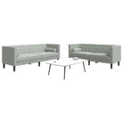 Banken in Chesterfield-stijl met comfortabele afmetingen voor elke ruimte - Lichtgrijs / 2-zits + 3-zits - Banken
