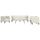 Banken in Chesterfield-stijl met comfortabele afmetingen voor elke ruimte - Crème / Fauteuil + tweezitsbank