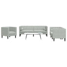 Banken in Chesterfield-stijl met comfortabele afmetingen voor elke ruimte - Lichtgrijs / Fauteuil + tweezitsbank