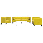Banken in Chesterfield-stijl met comfortabele afmetingen voor elke ruimte - Geel / Fauteuil + tweezitsbank