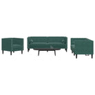 Banken in Chesterfield-stijl met comfortabele afmetingen voor elke ruimte - Donkergroen / Fauteuil + tweezitsbank