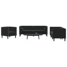 Banken in Chesterfield-stijl met comfortabele afmetingen voor elke ruimte - Zwart / Fauteuil + tweezitsbank