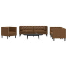 Banken in Chesterfield-stijl met comfortabele afmetingen voor elke ruimte - Bruin / Fauteuil + tweezitsbank