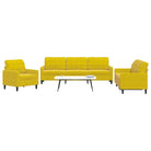 Banken loungeset met comfortabele zithoek en opvallend design - Geel / Zonder voetenbank - Banken