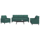 Banken loungeset met comfortabele zithoogte en elegante totale afmetingen - Donkergroen / Zonder voetenbank - Banken